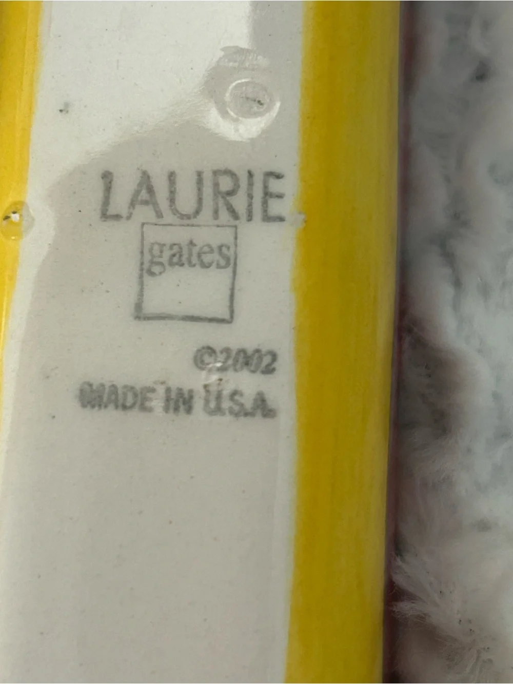 Laurie Gates Ceramic Olive Serving Dish Made in USA 2002